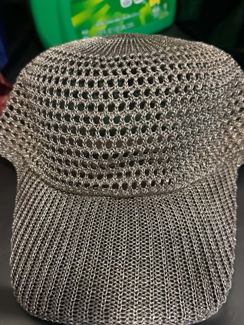 Women's Metallic Mesh Woven Baseball Cap